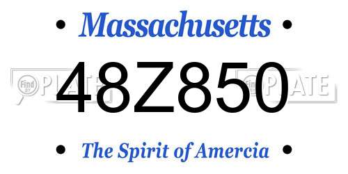 48Z850 Massachusetts License Plate