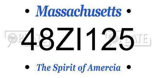 48ZI125 Massachusetts License Plate