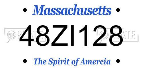 48ZI128 Massachusetts License Plate