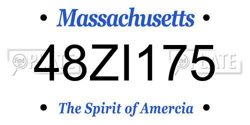 48ZI175 Massachusetts License Plate