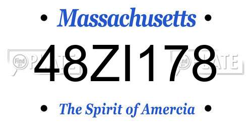 48ZI178 Massachusetts License Plate