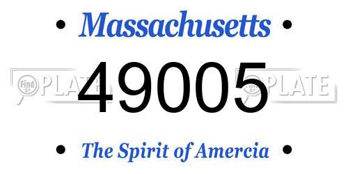 49005 Massachusetts License Plate