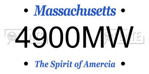 4900MW Massachusetts License Plate