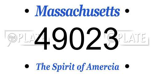 49023 Massachusetts License Plate