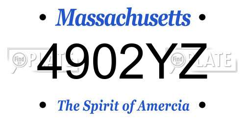 4902YZ Massachusetts License Plate