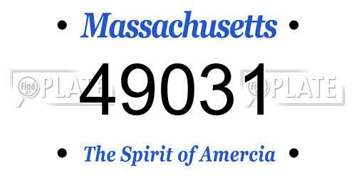 49031 Massachusetts License Plate