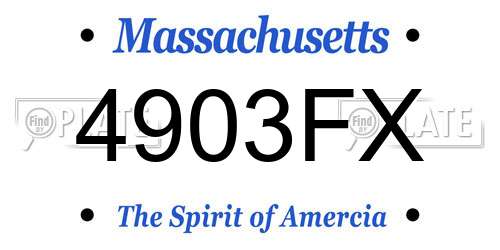 4903FX Massachusetts License Plate