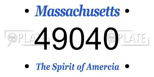 49040 Massachusetts License Plate