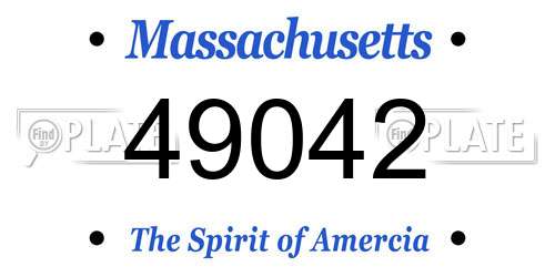 49042 Massachusetts License Plate