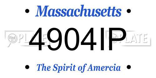 4904IP Massachusetts License Plate