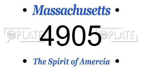 4905 Massachusetts License Plate