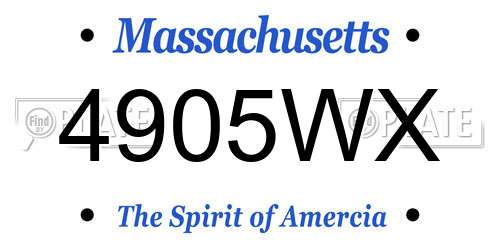4905WX Massachusetts License Plate