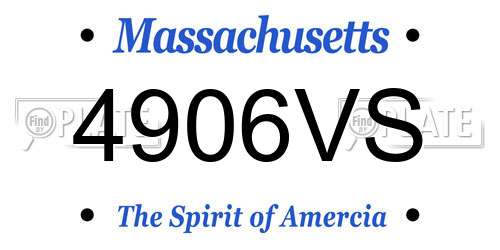 4906VS Massachusetts License Plate