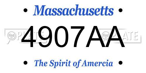 4907AA Massachusetts License Plate