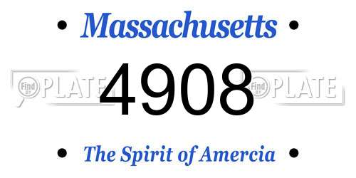 4908 Massachusetts License Plate