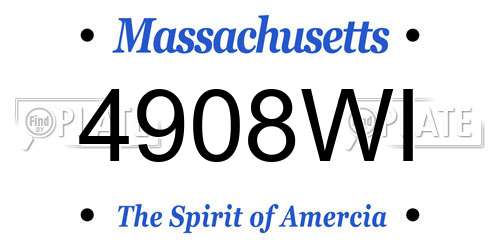 4908WI Massachusetts License Plate