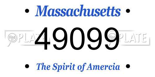 49099 Massachusetts License Plate