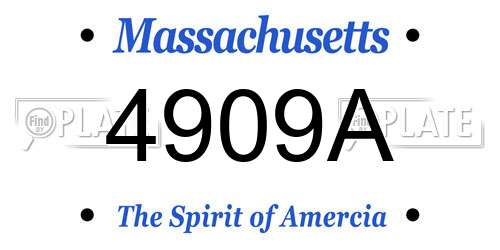 4909A Massachusetts License Plate
