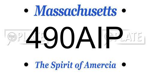 490AIP Massachusetts License Plate