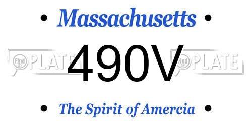 490V Massachusetts License Plate