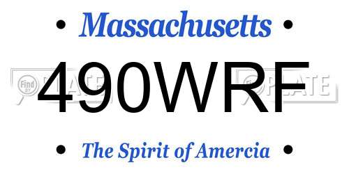 490WRF Massachusetts License Plate