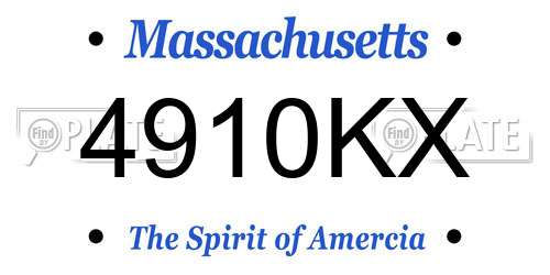 4910KX Massachusetts License Plate