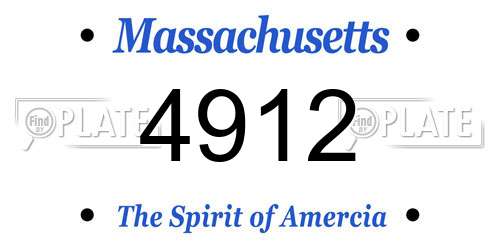 4912 Massachusetts License Plate