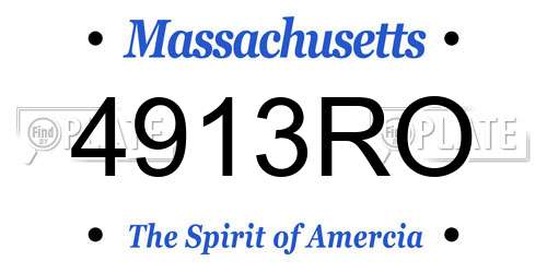 4913RO Massachusetts License Plate