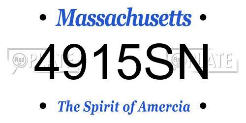 4915SN Massachusetts License Plate