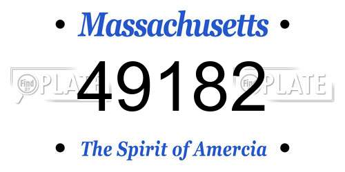49182 Massachusetts License Plate