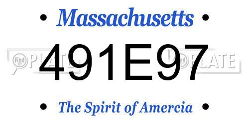 491E97 Massachusetts License Plate