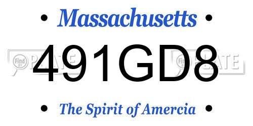 491GD8 Massachusetts License Plate