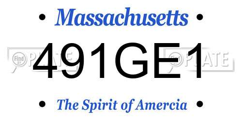 491GE1 Massachusetts License Plate