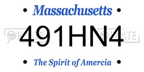491HN4 Massachusetts License Plate