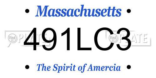 491LC3 Massachusetts License Plate