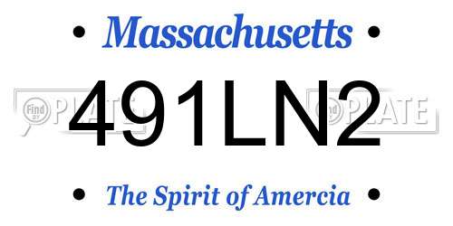 491LN2 Massachusetts License Plate
