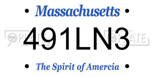 491LN3 Massachusetts License Plate