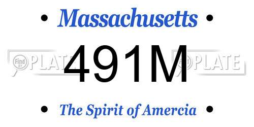 491M Massachusetts License Plate