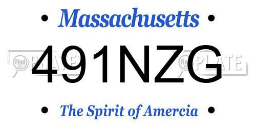 491NZG Massachusetts License Plate