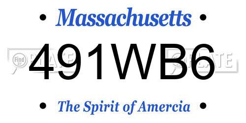 491WB6 Massachusetts License Plate
