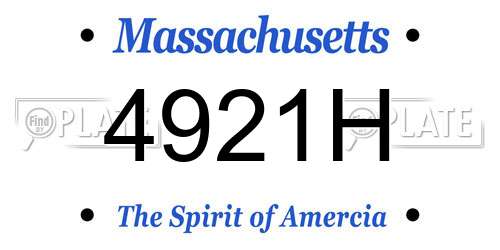 4921H Massachusetts License Plate