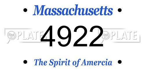 4922 Massachusetts License Plate