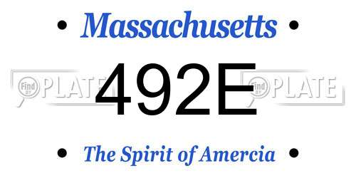 492E Massachusetts License Plate