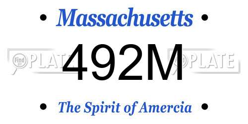 492M Massachusetts License Plate