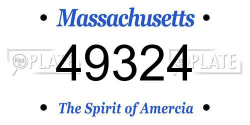 49324 Massachusetts License Plate