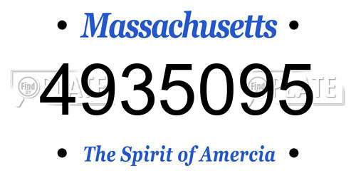 4935095 Massachusetts License Plate