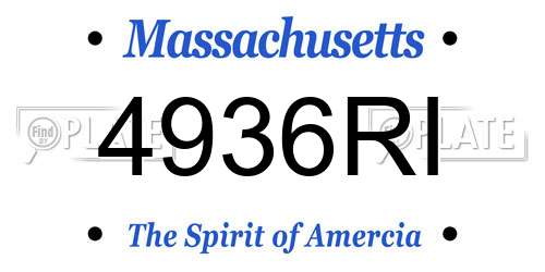 4936RI Massachusetts License Plate