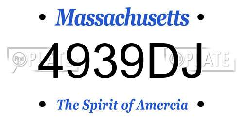 4939DJ Massachusetts License Plate