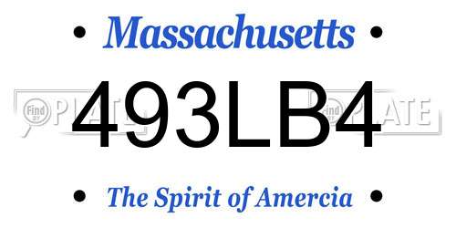 493LB4 Massachusetts License Plate