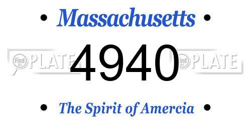 4940 Massachusetts License Plate